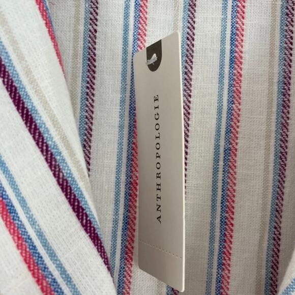 DOLAN | Anthropologie Double-Breasted Linen Stripe Blazer $128 NEW XS Academia - Picture 5 of 11